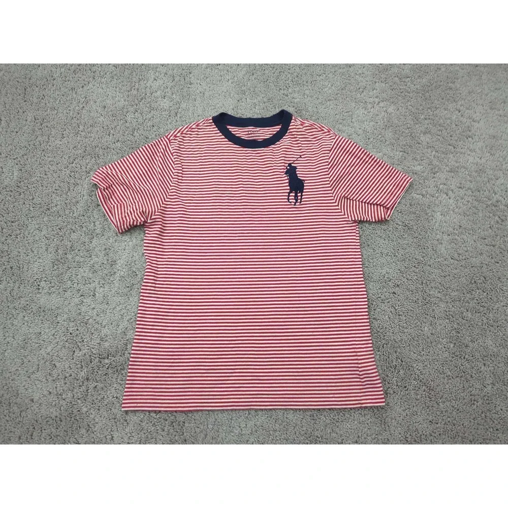 Polo‎ Ralph Lauren T-Shirt Boys Large Striped Short Sleeve Big Pony Logo